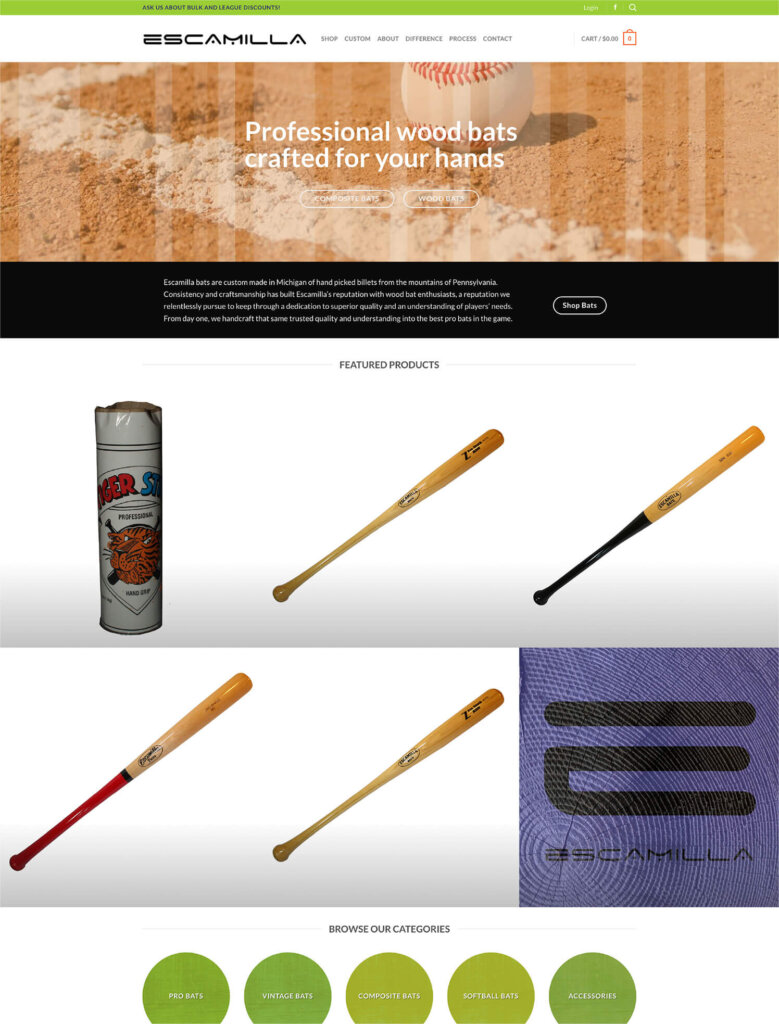 escamilla bats website homepage
