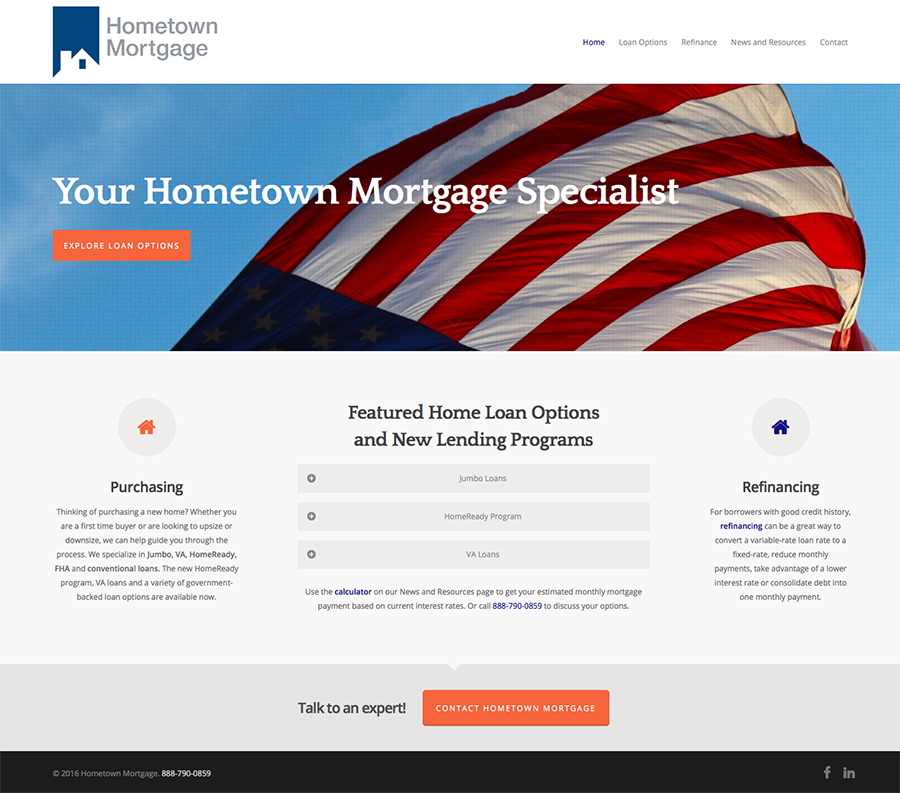 Hometown Mortgage website