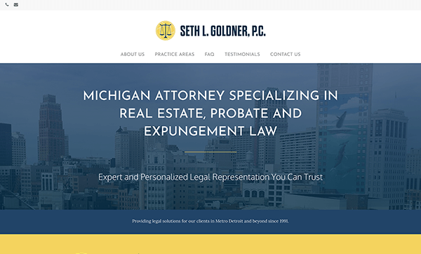 Attorney Seth Goldner, P.C. Websites for law firms.
